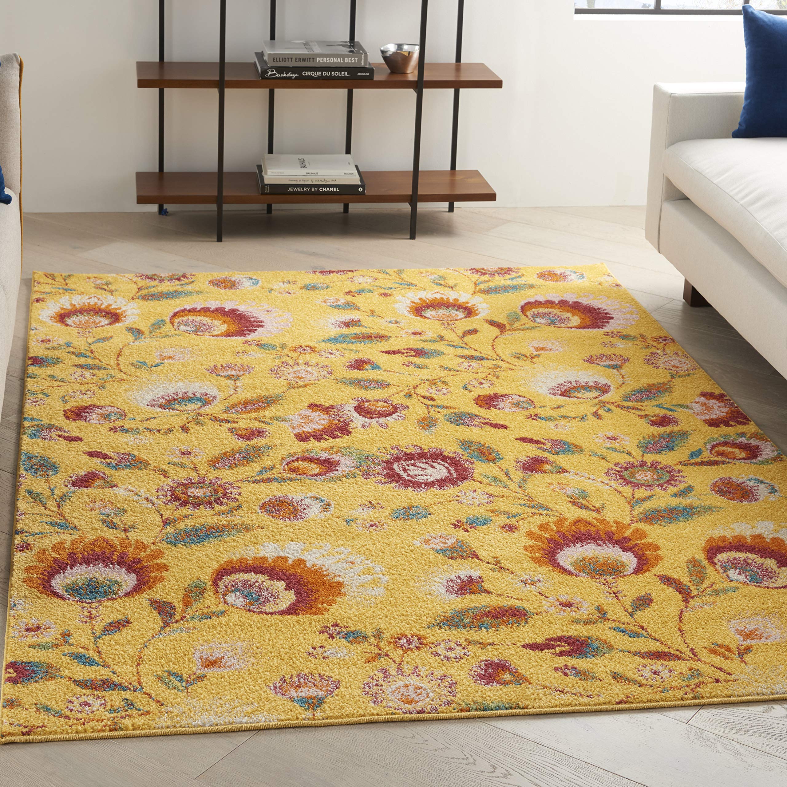 Nourison Allur Floral Yellow Multicolor 5'3