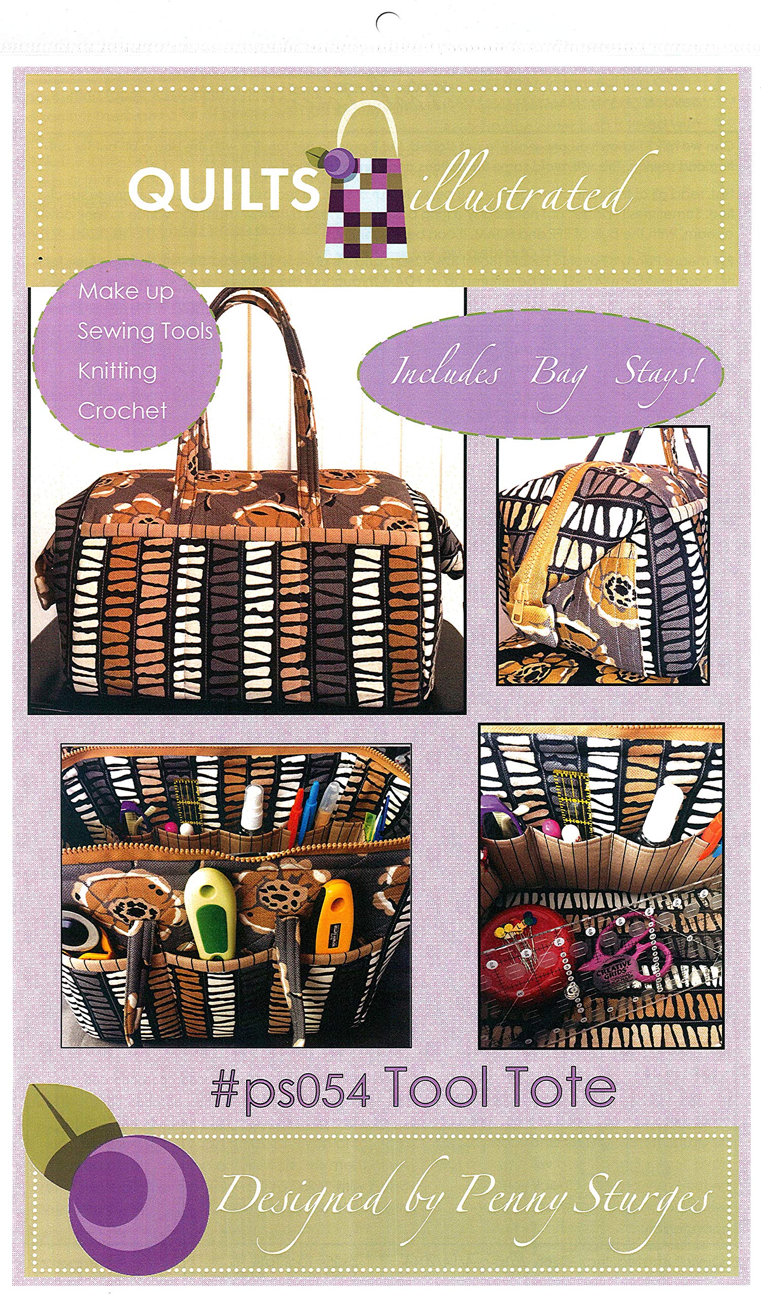 Quilts Illustrated Tool Tote Pattern - DIY Sewing Project for Quilting & Crafting | Perfect for Organizing Sewing Supplies & Quilting Tools