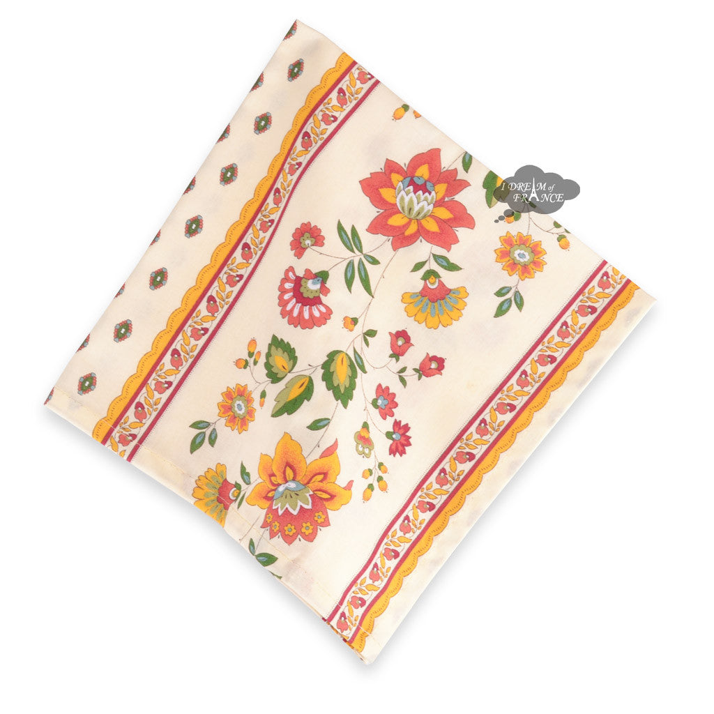 Le Cluny Fayence Red & Cream French Cotton Napkin - Elegant Dining & Table Decor for Weddings, Parties, and Home Entertaining