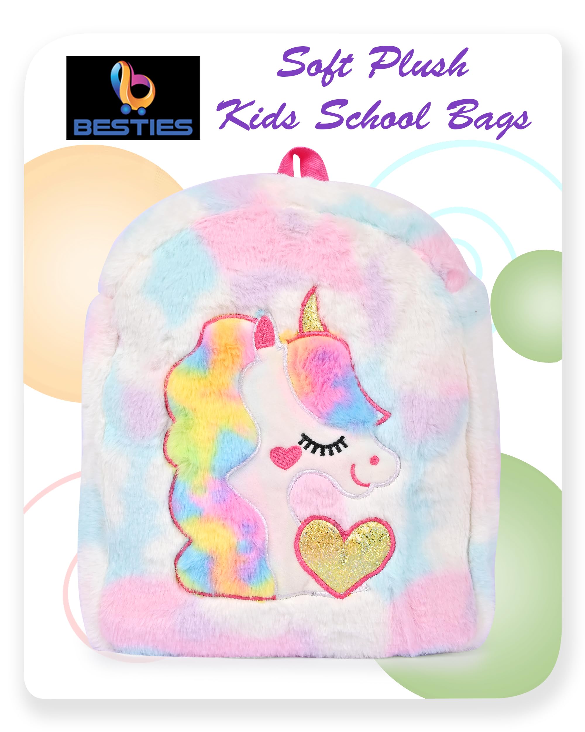 Besties Kids Plush Backpack for Preschool - Soft & Cute School Bag for Boys & Girls - Perfect for Daycare, Kindergarten & Travel