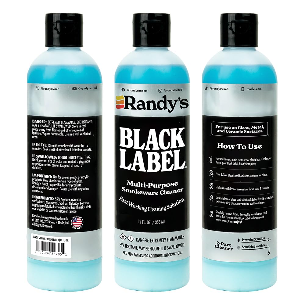 Randy's Black Label Multipurpose Cleaner - 12 fl oz All-Purpose Cleaner for Glass, Metal, Ceramic - Powerful Streak-Free Cleaning Solution for Kitchen, Bathroom & Household Surfaces - Safe for Countertops, Windows & Appliances
