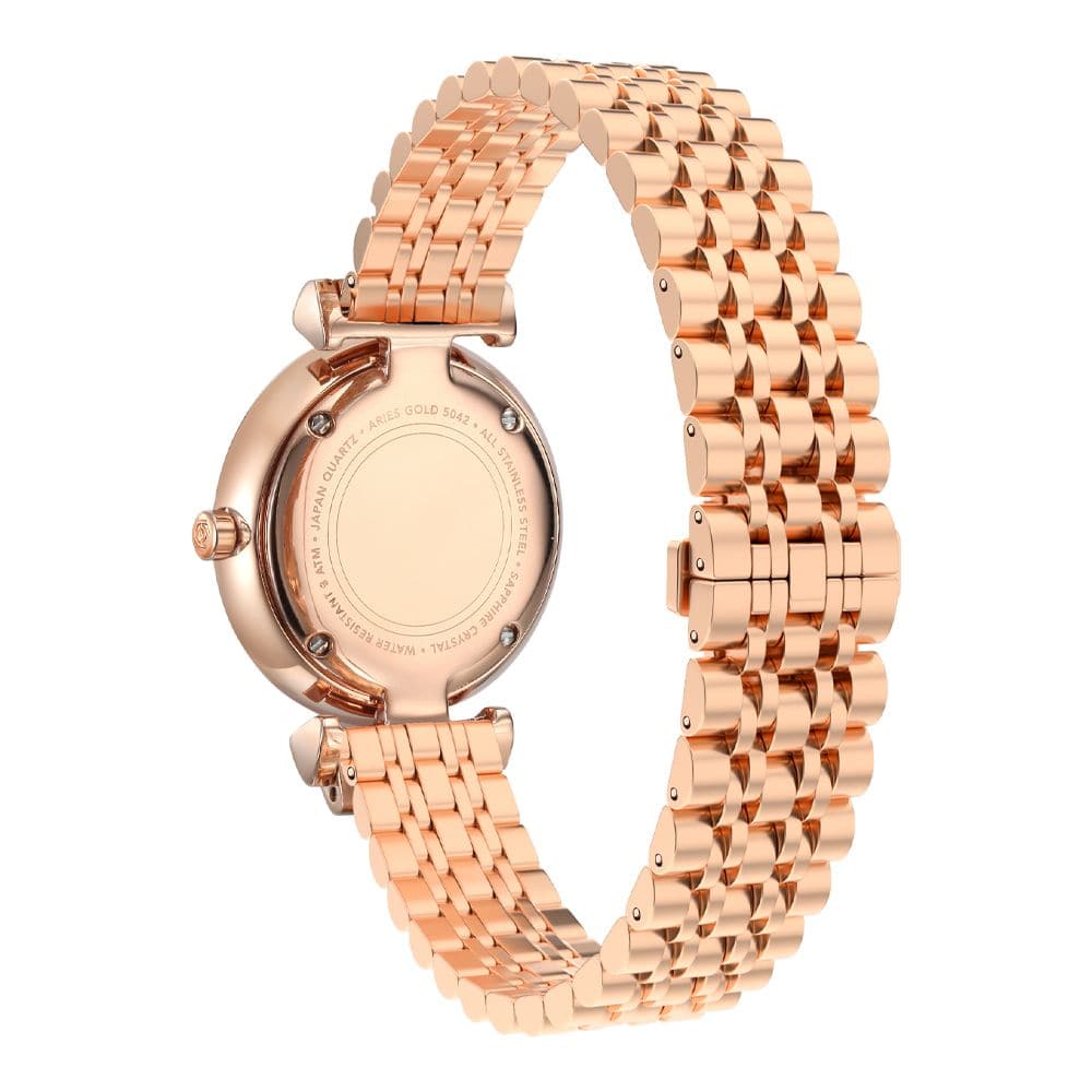 Aries Gold Draliet Rose Gold Stainless Steel Women's Watch - Elegant Luxury Timepiece for Women, Perfect for Office, Party & Special Occasions