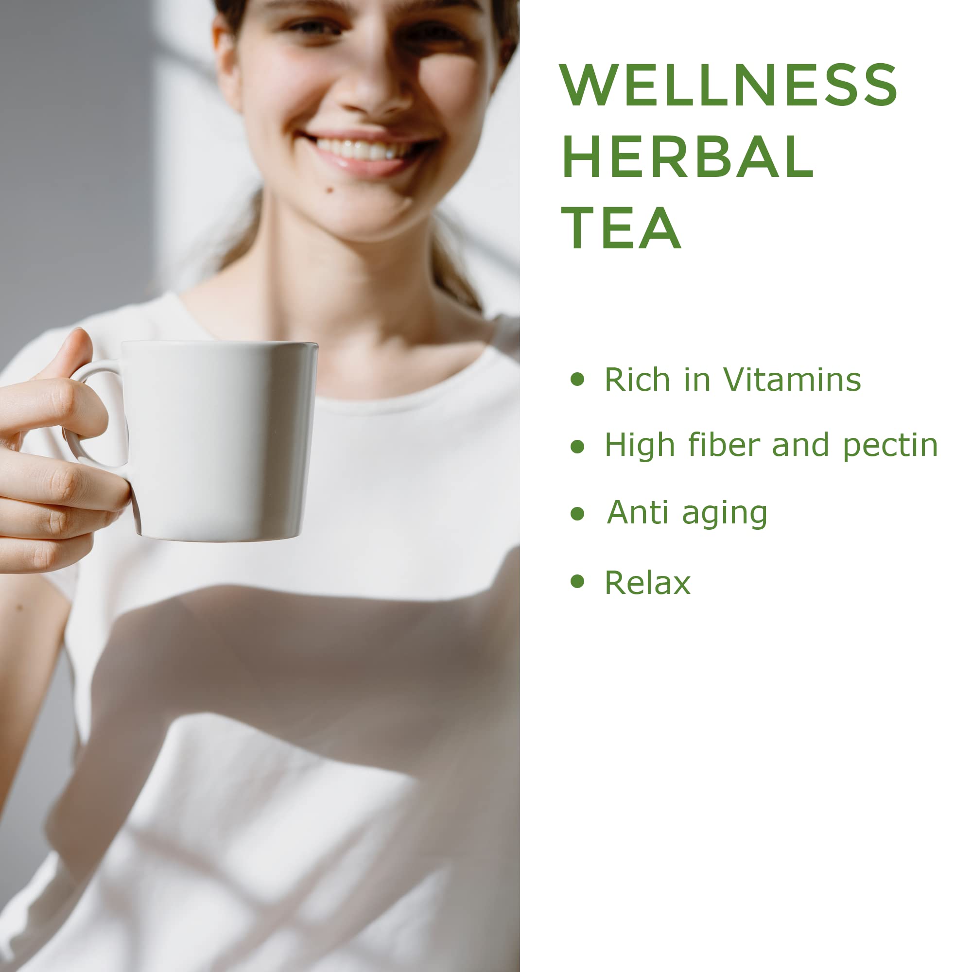 Premium Hibiscus Rose Fruit Loose Leaf Tea Bags (20 Count) - Natural Caffeine-Free Herbal Tea Blend with Peach, Pineapple & Blueberry | German Import | Perfect for Hot or Iced Tea | Relaxation & Afternoon Tea Time