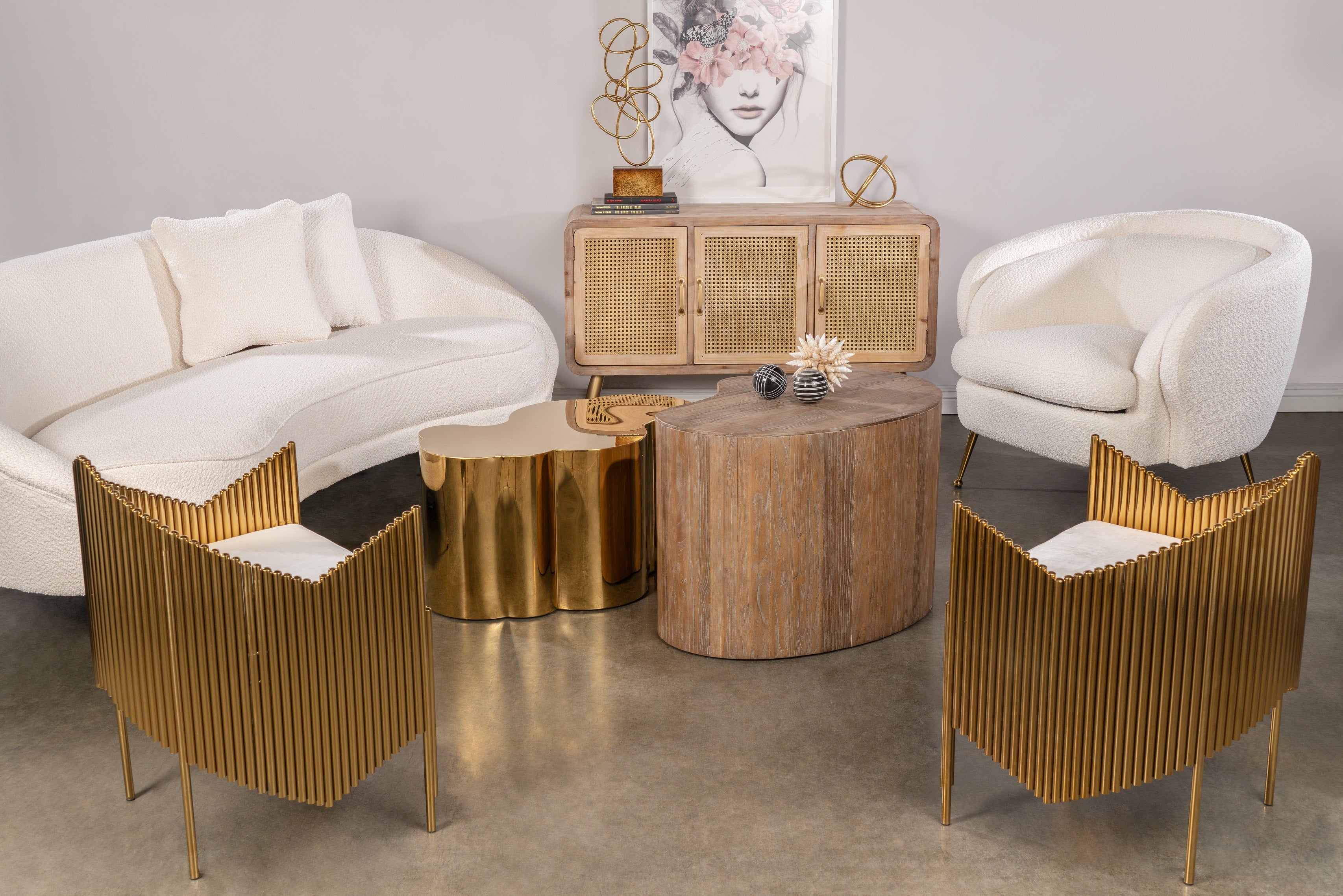 Gold Kate Coffee Table - Modern Living Room Centerpiece for Home Decor & Entertaining