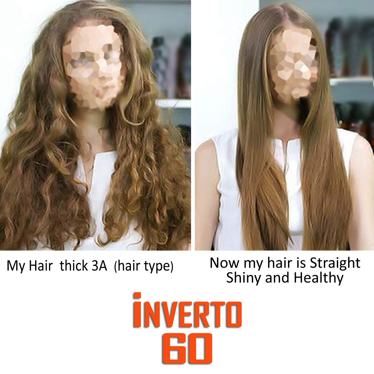 INVERTO 60 Advanced Gel Complex Brazilian Keratin Hair Treatment - Formaldehyde Free Hair Straightening & Smoothing for Damaged Hair Repair (240ml) - Perfect for Long Hair Styling, Salon-Quality Blowouts & Frizz Control at Home