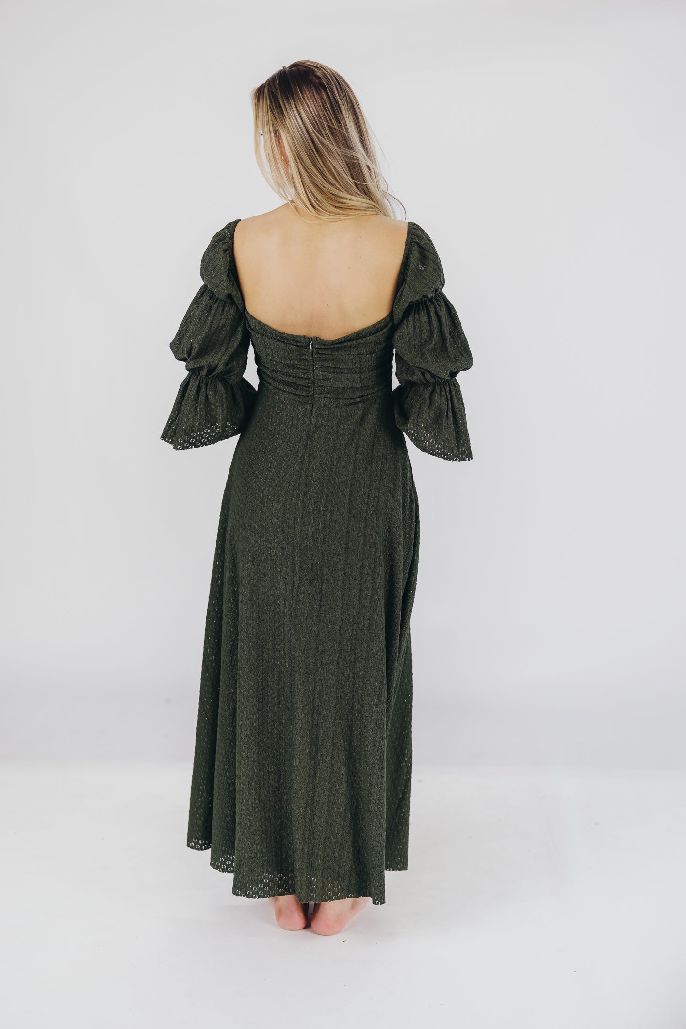 Corrine Women's Maxi Dress with Pockets - Flowy Long Summer Dress in Hunter Green for Beach, Vacation & Casual Wear