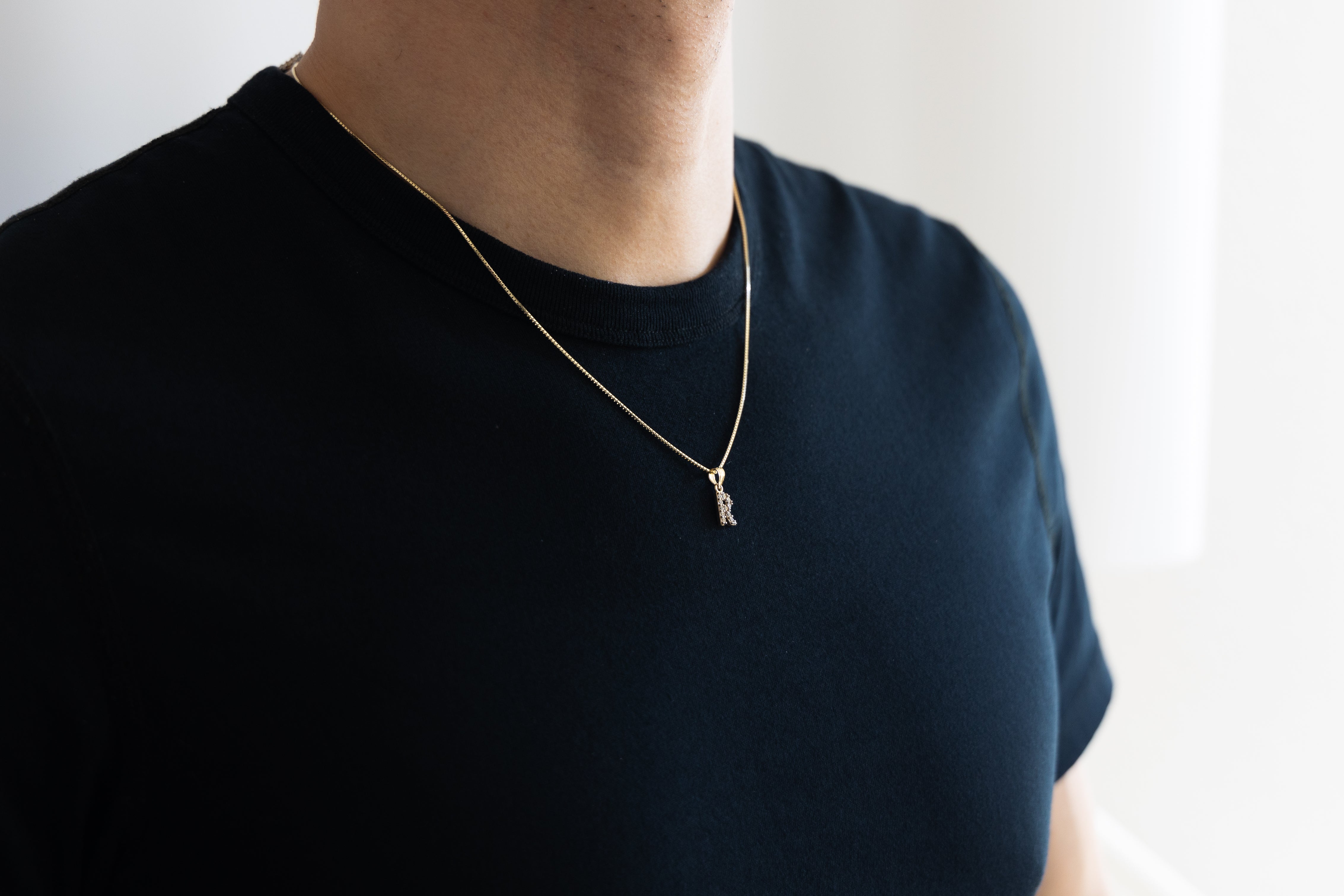 Gold Cubic Zirconia Letter R Pendant Necklace - Elegant Alphabet Jewelry for Women | Perfect Gift for Birthday, Anniversary & Special Occasions | Wear with Casual Outfits or Evening Dresses
