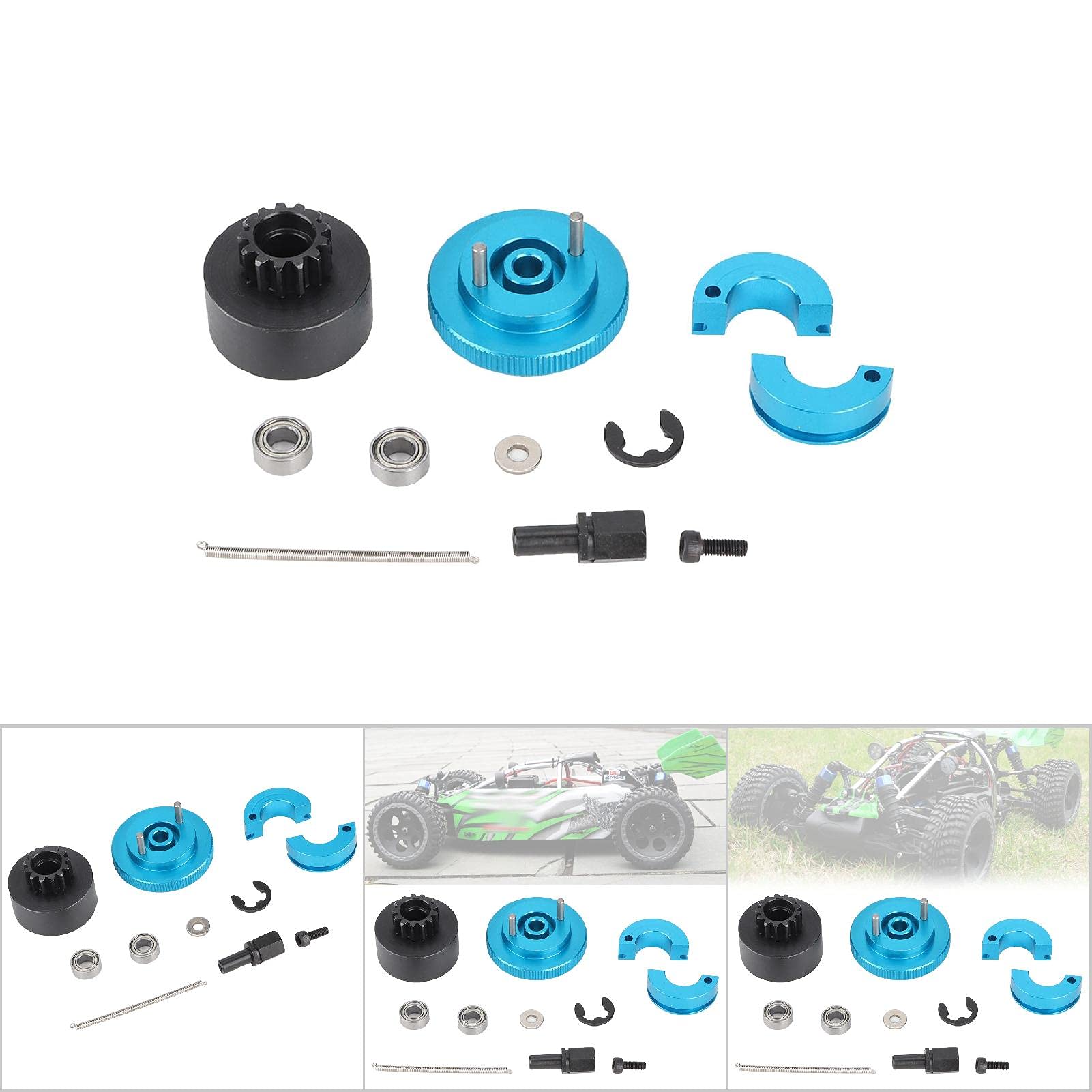 High-Speed RC Car Clutch Bearing Set - 1/10 Scale Engine Accessories with Bell Springs (Blue) | Perfect for Off-Road Racing & RC Car Performance Upgrades