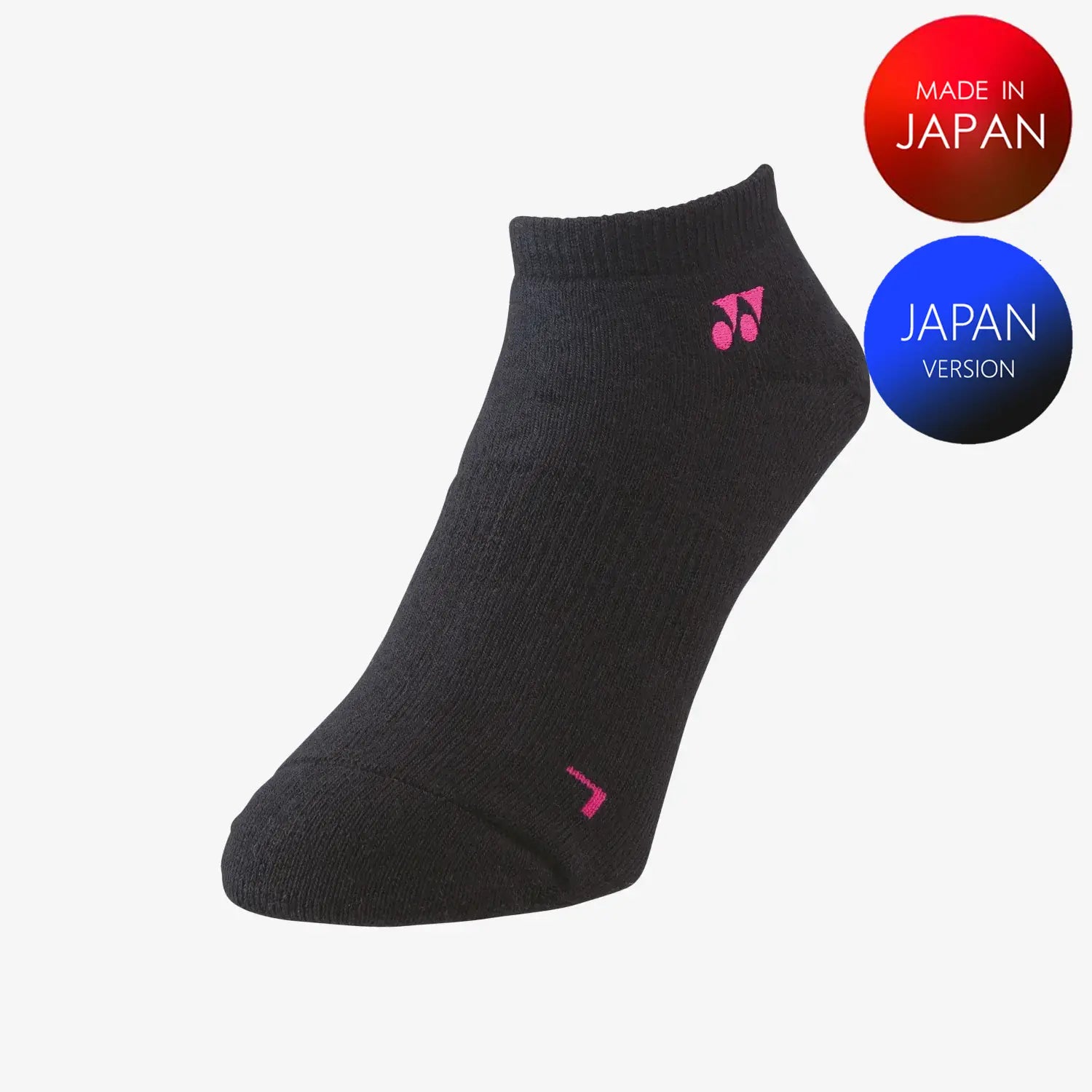 Yonex Men's Sports Low Cut Socks 19121 - Breathable Athletic Socks for Running, Tennis & Gym - Black/Pink - Size M - Comfortable & Durable Performance Socks for Active Lifestyle