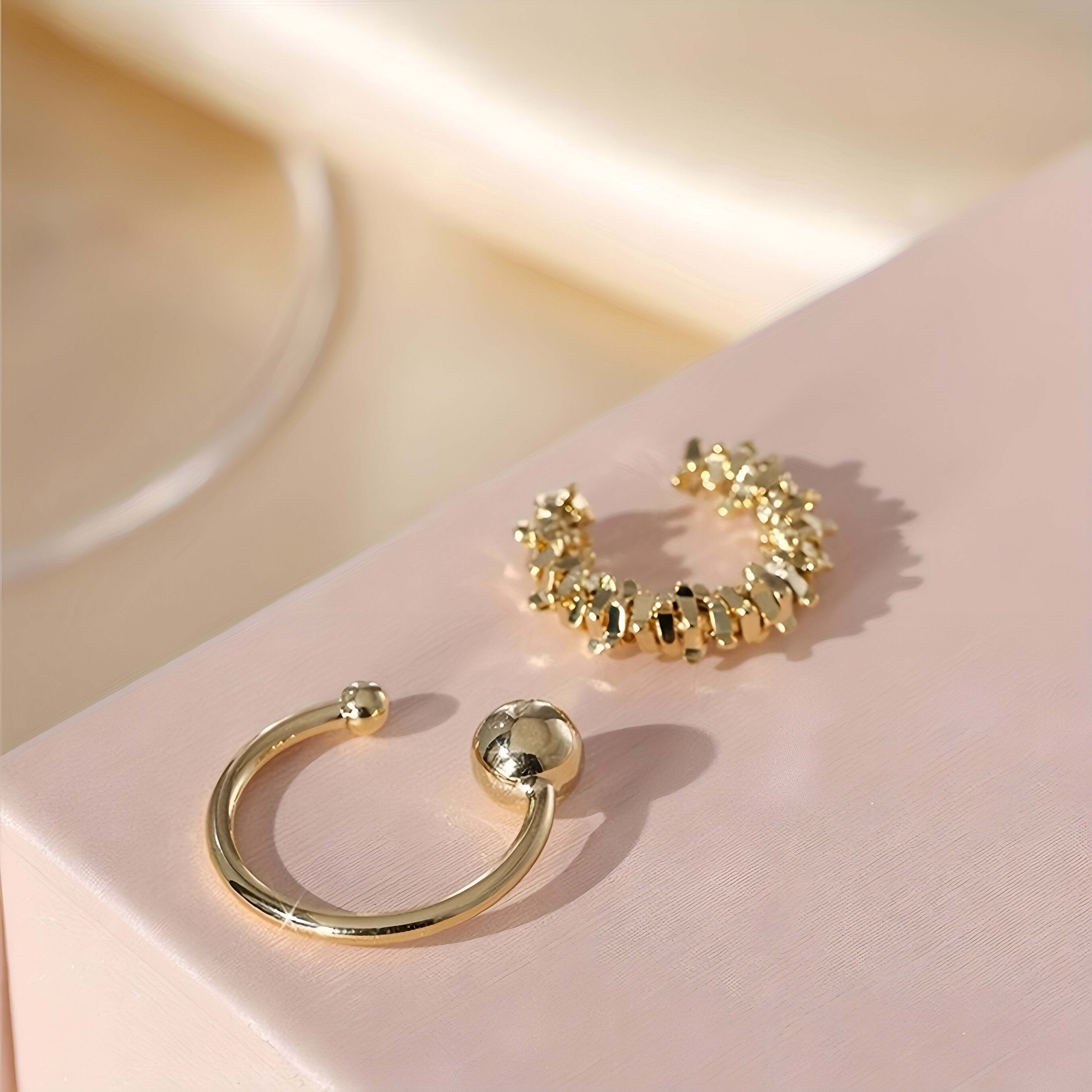 Simple Irregular Cube Beads Ear Cuff Set - Trendy Boho Jewelry for Women | R0796 | Perfect for Parties, Weddings & Everyday Fashion