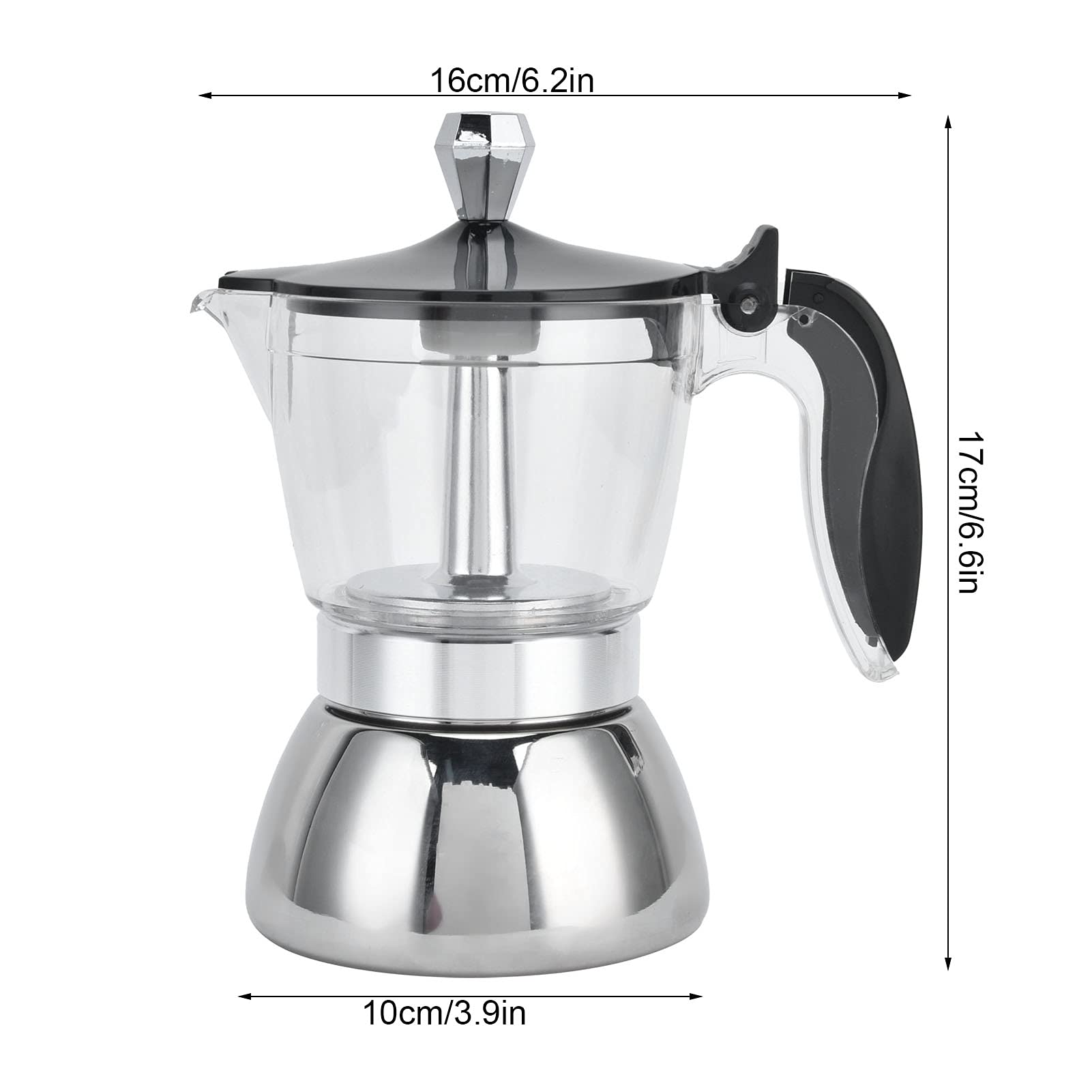 4-Cup Stainless Steel Stovetop Coffee Maker for Home & Office Brewing