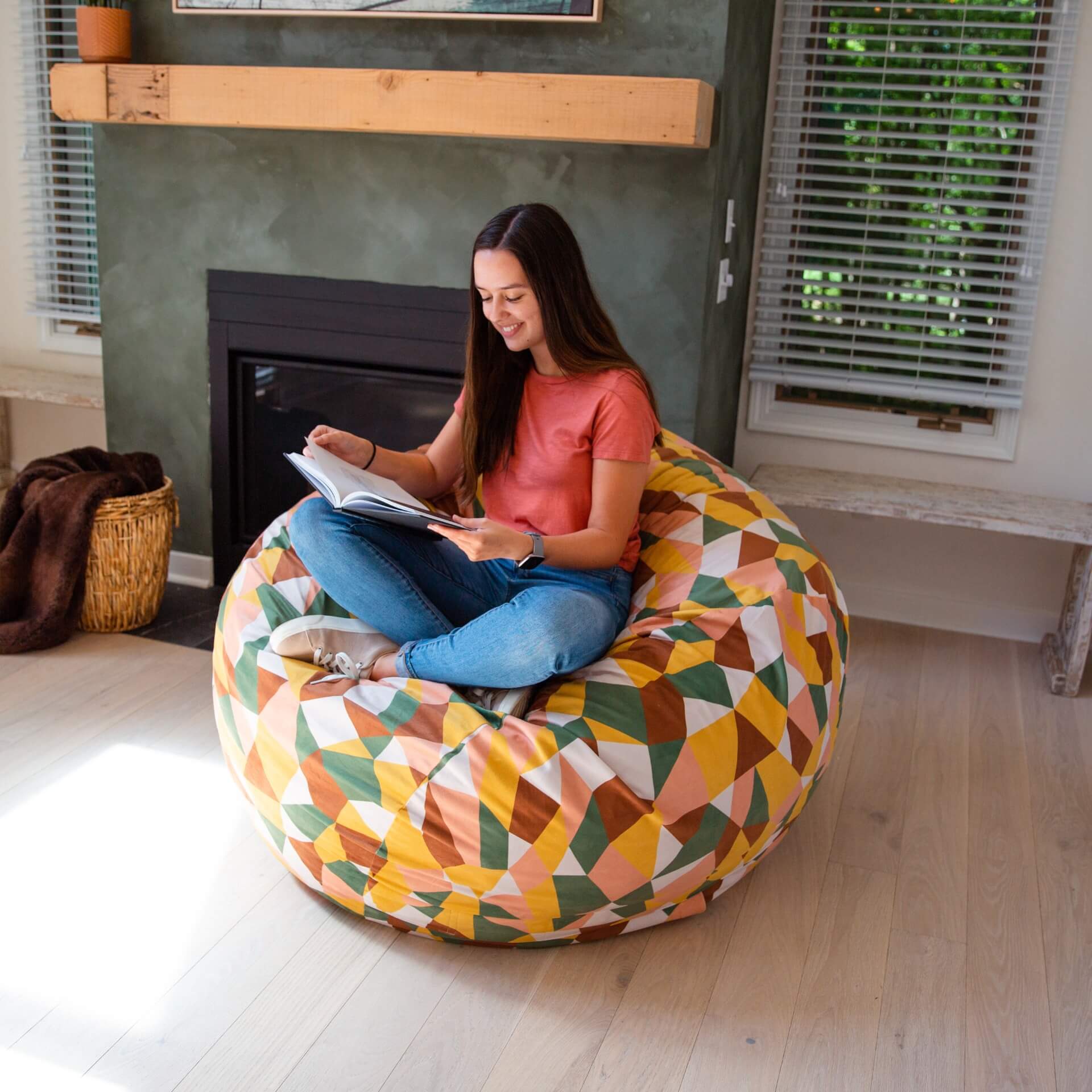 FUF Large Dog Bed with Removable Washable Cover - Soft Orthopedic Pet Bed for Large Dogs, Perfect for Living Room, Bedroom or Crate