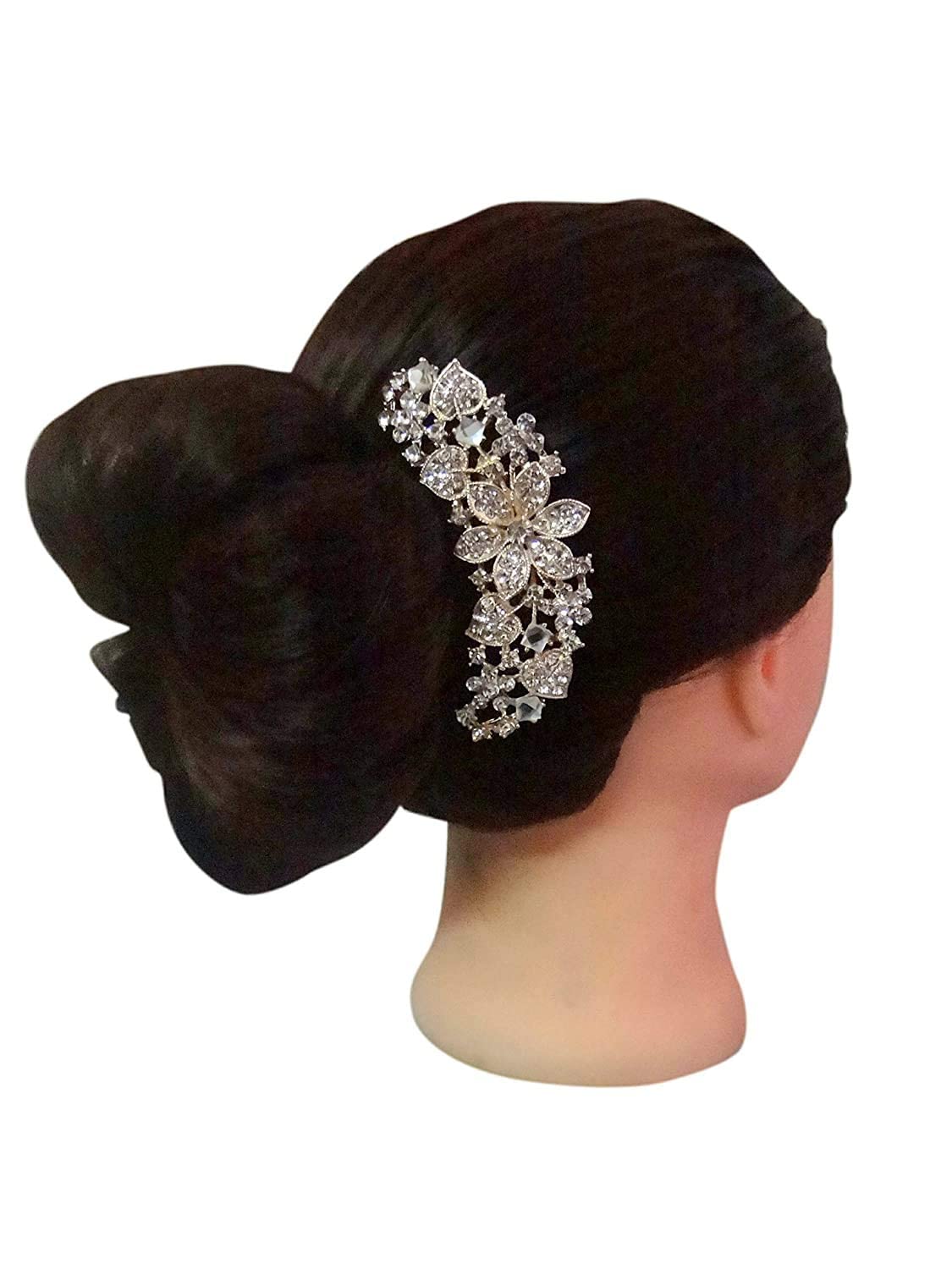 VTMS Golden & White Pearl Hair Clip for Women - Elegant Hair Comb Accessory for Weddings, Parties & Everyday Wear (Pack of 1)