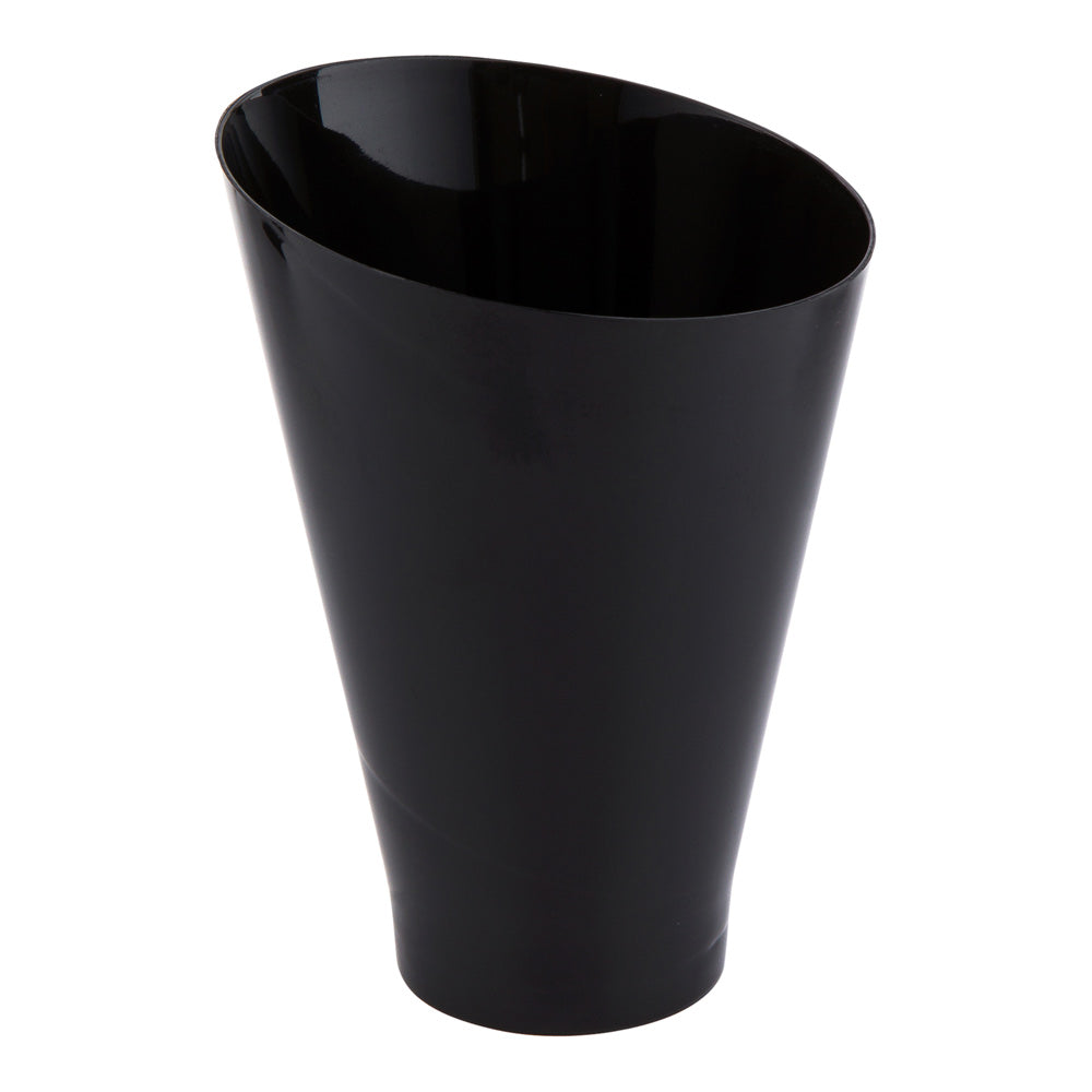 7 oz Round Black Plastic Incline Glass - 3