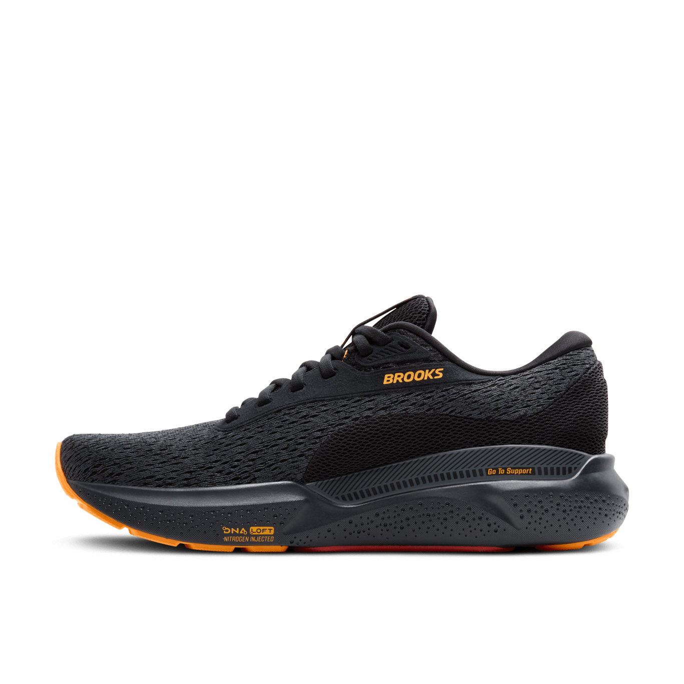 Brooks Adrenaline GTS 24 Running Shoes for Men - D Width - Black/Ebony/Burnt Sienna - Stability & Support for Road Running, Jogging & Training