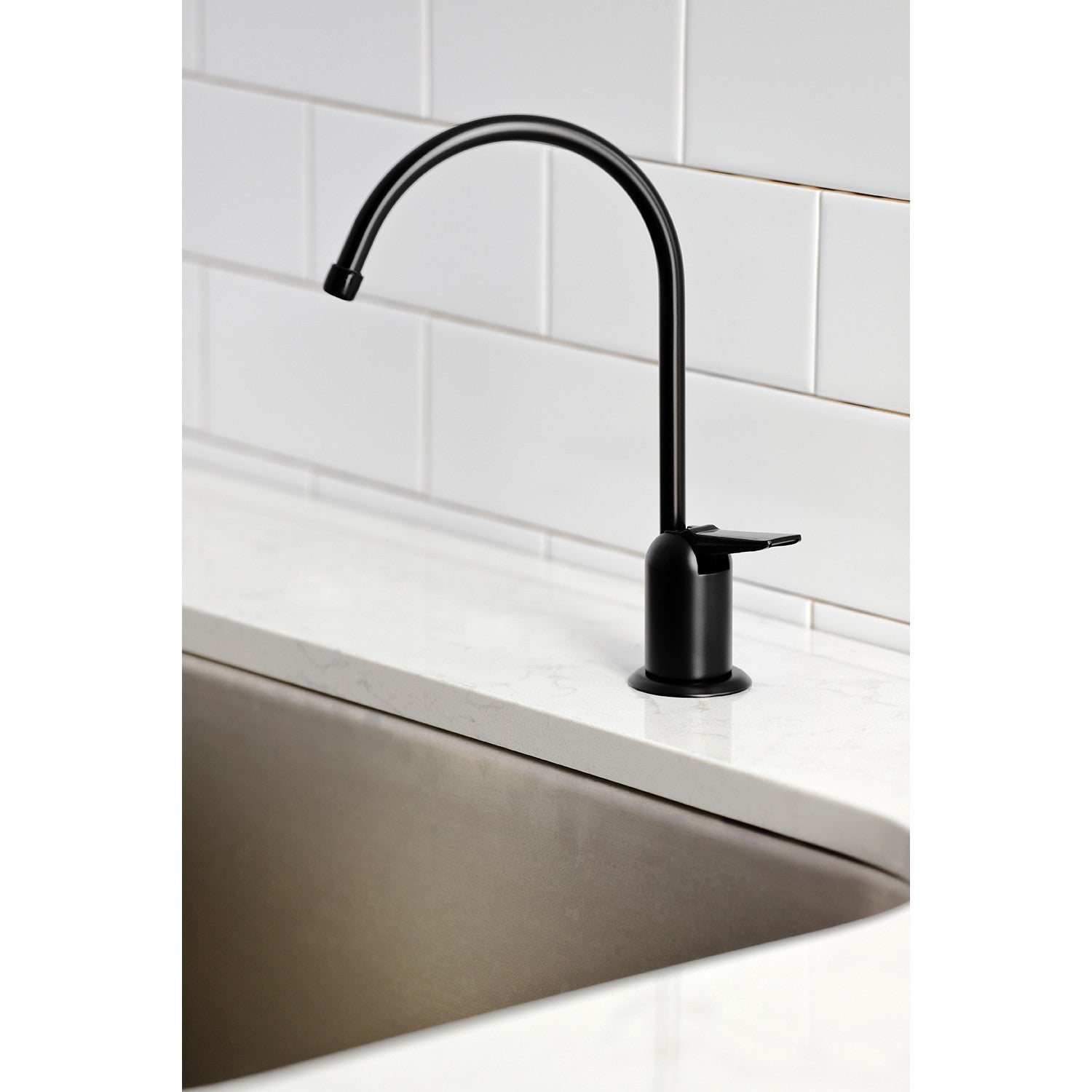 Americana K6190 Single Handle 1 Hole Deck Mount Water Filtration Faucet in Matte Black - Perfect for Kitchen Sink Water Filter Systems & Clean Drinking Water