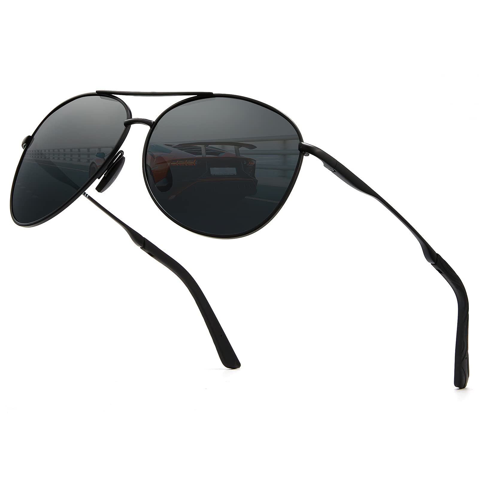 Cyxus Polarized Aviator Sunglasses for Men - UV400 Protection, Military Pilot Style, Trendy Driving & Hiking Sunglasses - Perfect for Outdoor Adventures, Travel, and Everyday Fashion