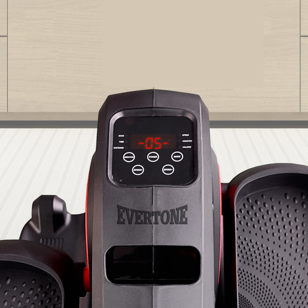 Evertone B Motion Elite Under Desk Elliptical Machine - Telescopic Handle with Built-in Wheels & Exercise Mat - Compact Leg Exerciser for Home & Office Workouts