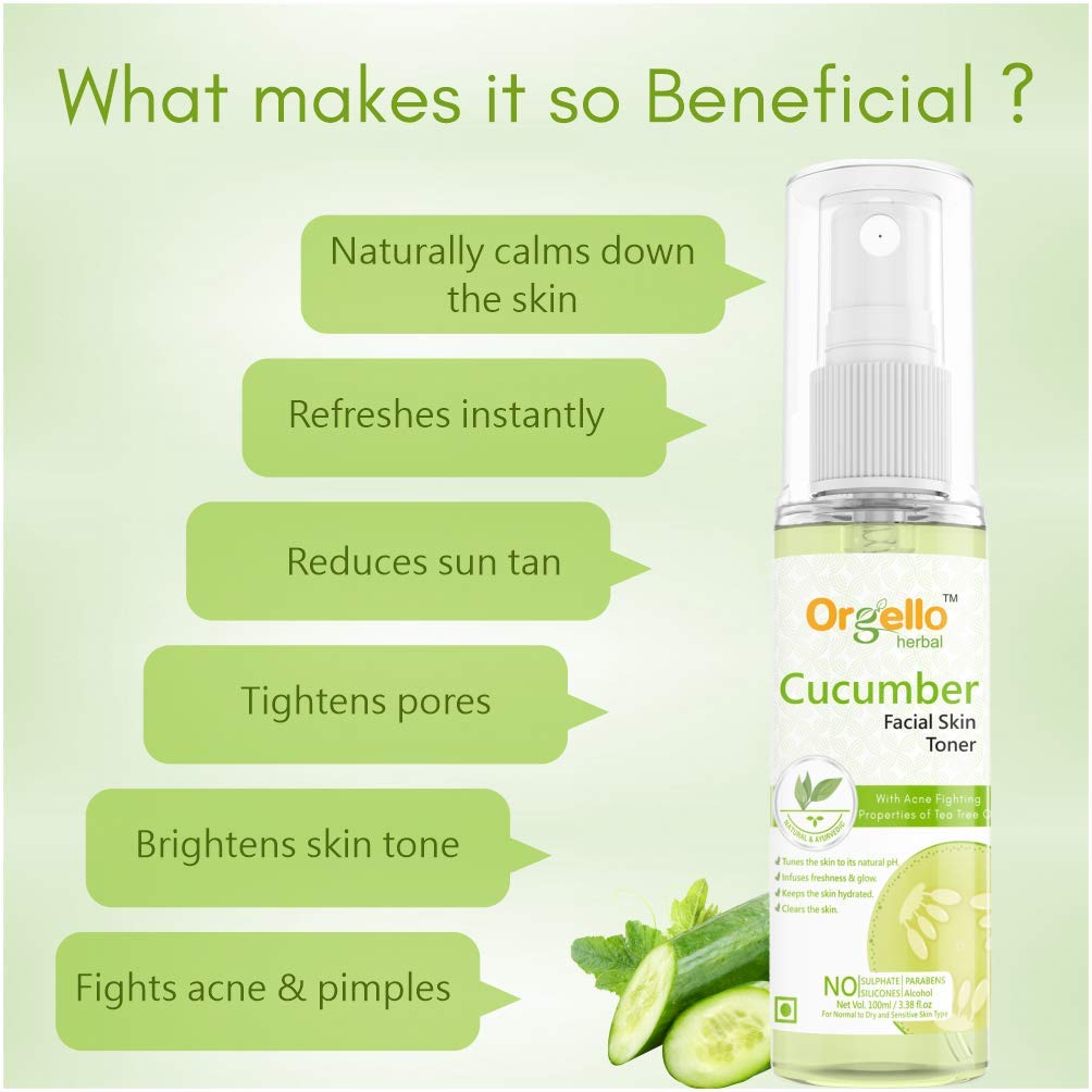 Organic Cucumber Toner Mist Spray for Face - Pore Tightening & Hydrating 100ml + Aloe Vera Gel for Face & Hair (100g & 60g) | 3-Piece Skincare Set for Acne, Oily Skin & Sunburn Relief | Daily Facial Care & Hair Hydration