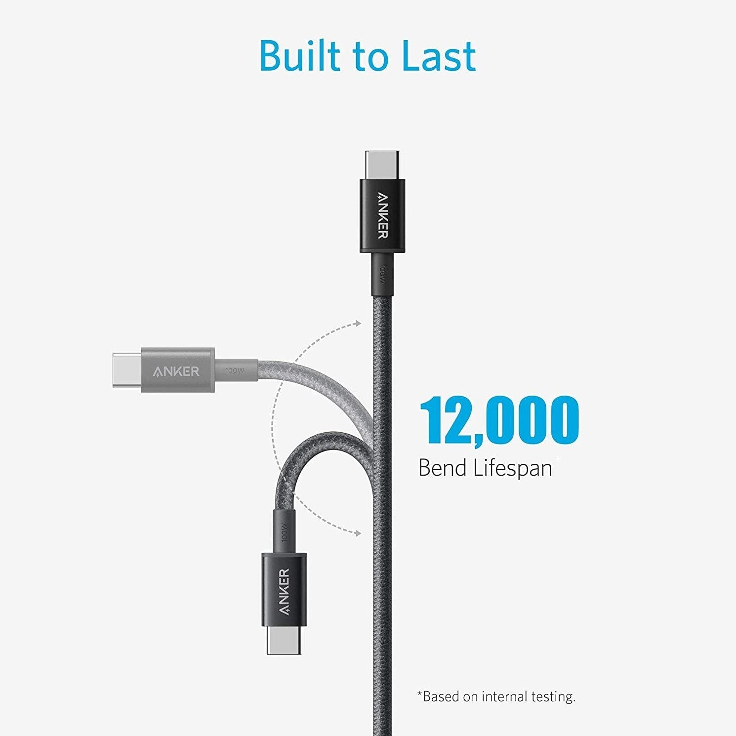 Anker 100W USB C to USB C Fast Charging Cable 10ft (3m) with Nylon Braided - High Speed Charger Cord for MacBook Pro, iPad Pro, Galaxy S23, Pixel 7 - Durable & Tangle-Free for Home, Office, Travel