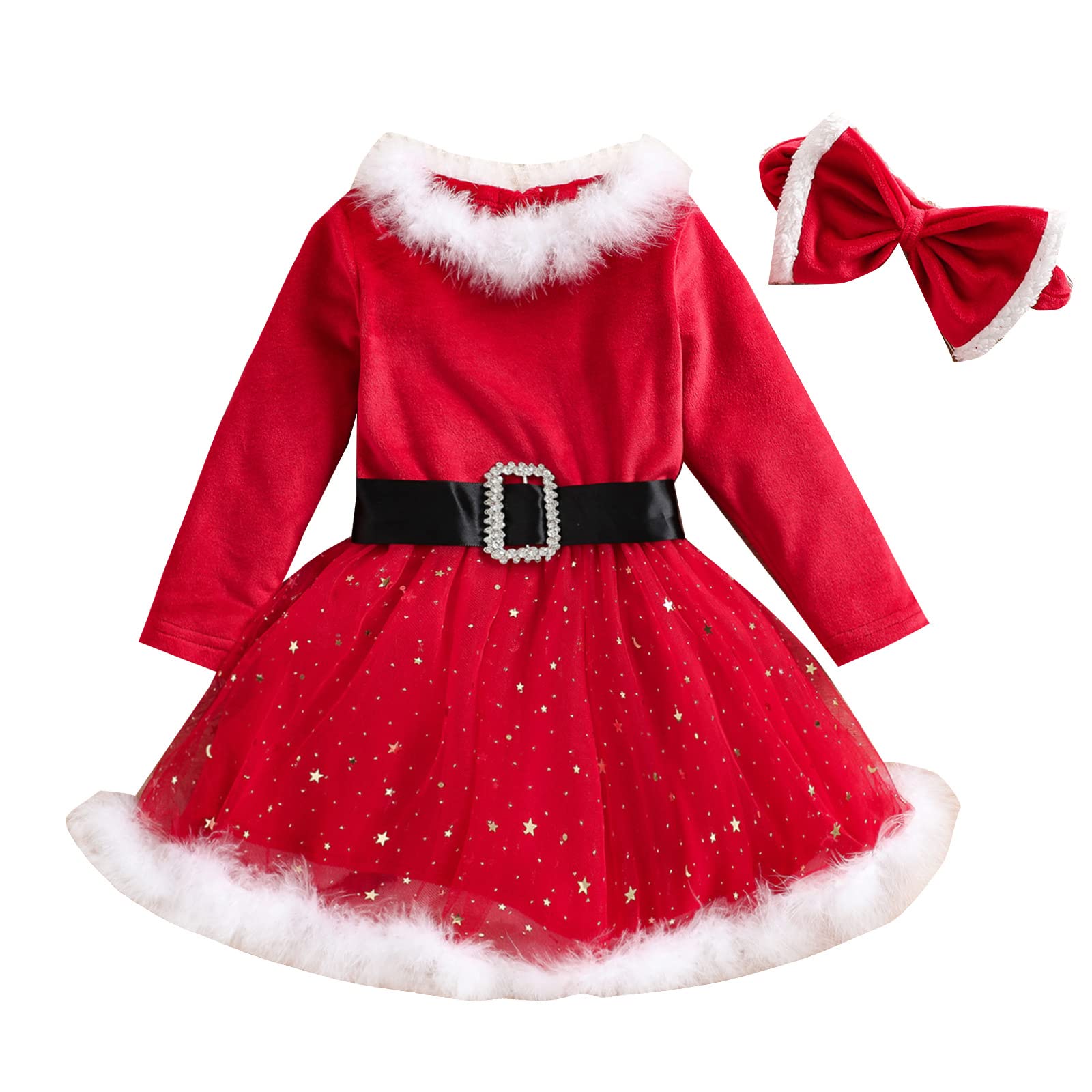 Baby Santa Costume Outfit - Christmas Newborn Bodysuit Jumpsuit with Hood for Boys & Girls | Holiday Party, Photo Shoot & Gift