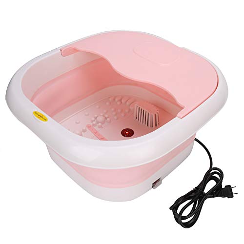 Electric Foot Spa Massager with Constant Temperature & Bubble Massage - Foldable Design, Warm Water Foot Bath for Relaxation (Pink, US Plug) - Perfect for Home Spa, Stress Relief & Foot Care
