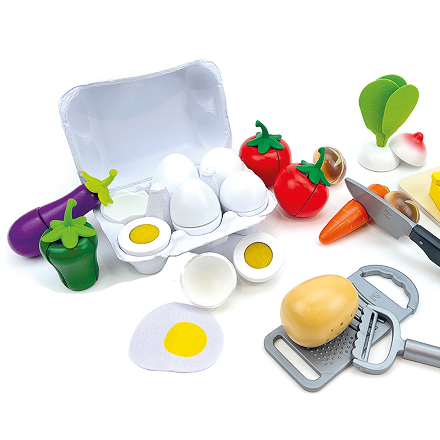 Beleduc XL Cooking Essentials Play Set with Vegetables - Pretend Play Kitchen Toys for Kids, Educational Role-Playing Games for Preschoolers | Perfect for Home, Classroom & Daycare Learning Activities