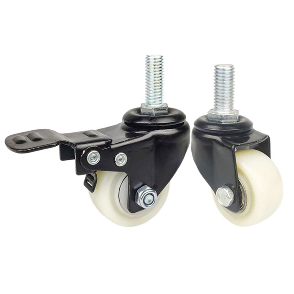 Heavy Duty Swivel Caster Wheels with Brake - 4pcs 100kg Capacity for Office Chairs & Furniture