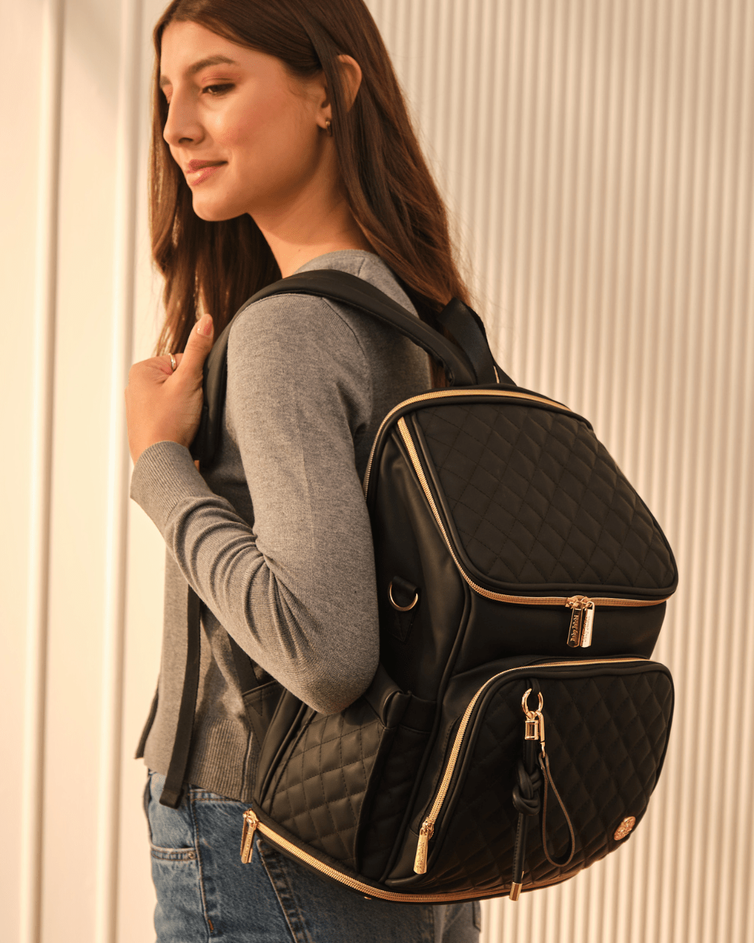 Super Trooper Diaper Bag - Large Black Baby Diaper Backpack for Moms - Perfect for Travel, Daycare & On-the-Go Parenting