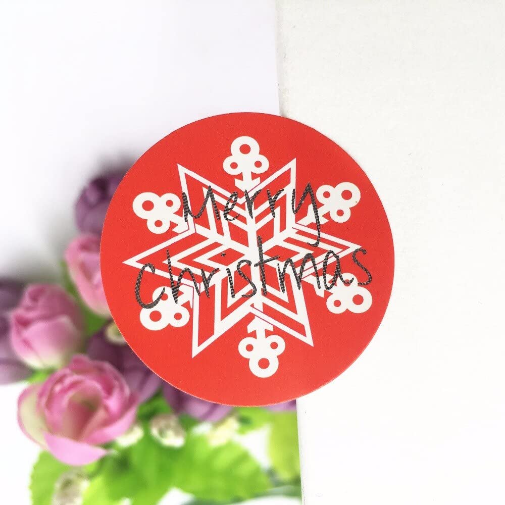 5000pcs 3.5cm Round White Snowflake Christmas Stickers - Holiday Gift Labels for Boxes, Bags & Wrapping Paper | Perfect for Christmas Decorations, DIY Crafts & Party Favors