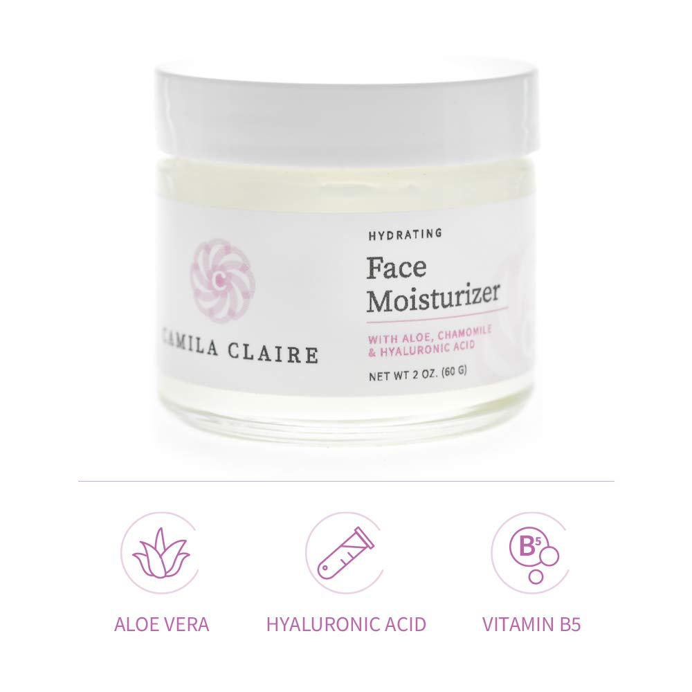 Best Hydrating Face Moisturizer with Hyaluronic Acid & Aloe Vera - Vitamin E, C, B Enriched for Deep Hydration & Collagen Boost | Revitalizes Tired Skin | 2 Oz | Perfect for Daily Skincare Routine & Dry Skin Relief