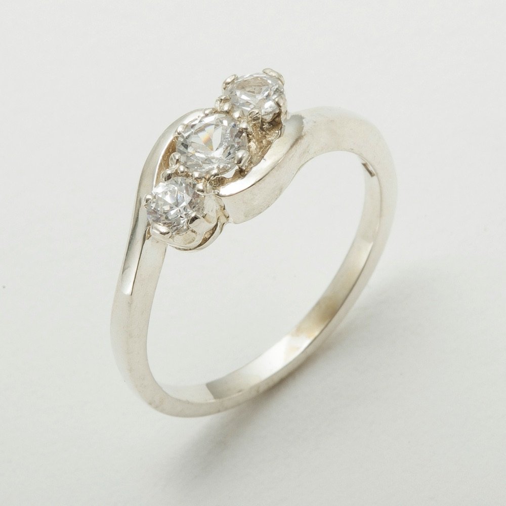 925 Sterling Silver Cubic Zirconia Women's Trilogy Ring - Elegant Stackable Band for Engagement, Wedding, Anniversary & Everyday Wear