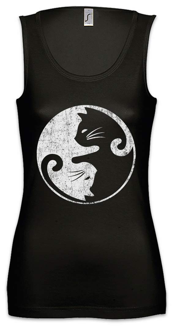 Yin Yang Cat Women's Tank Top - Breathable Workout Shirt for Yoga, Gym & Fitness Training - Cute Athletic Wear for Cat Lovers