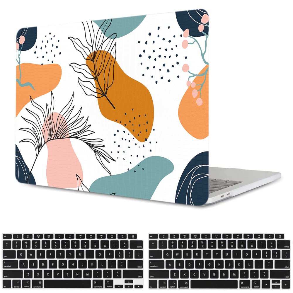 KSK KAISHEK Protective Case for MacBook Air 13 inch (2018-2020 Models A2337 M1/A2179/A1932) - Durable Plastic Crocodile Texture & Abstract Floral Design with Keyboard Cover | Perfect for Work, School & Travel