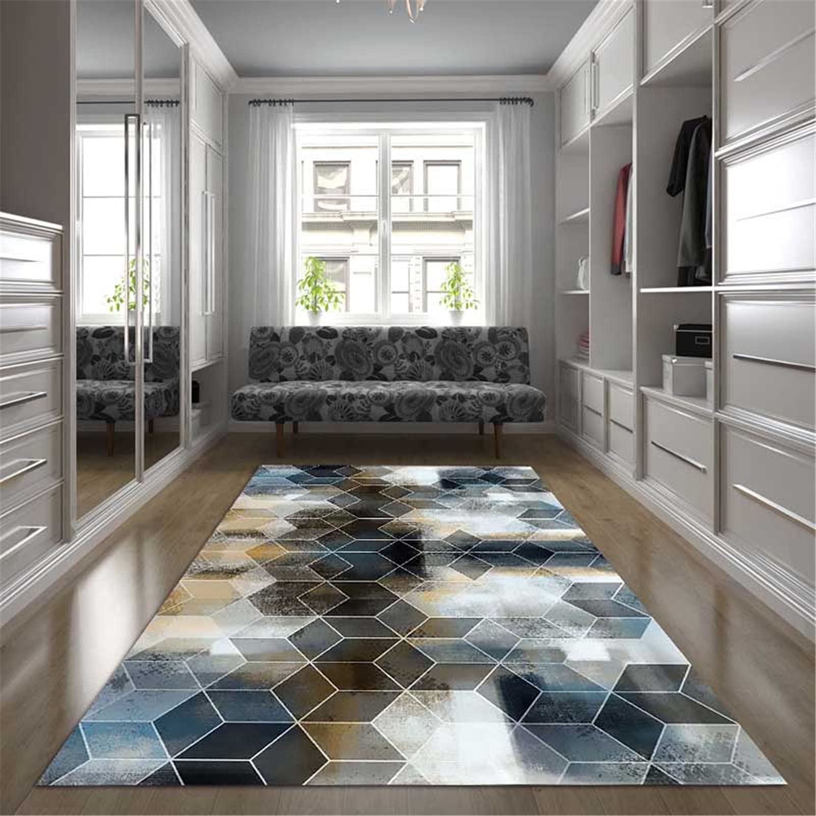 Modern Geometric Non-Slip Washable Large Area Rug - 80x800cm Customizable Living Room, Bedroom, Kitchen, Hall & Stair Carpet - Perfect for Christmas & Halloween Decorations | Home Decor, Floor Covering for Cozy Spaces