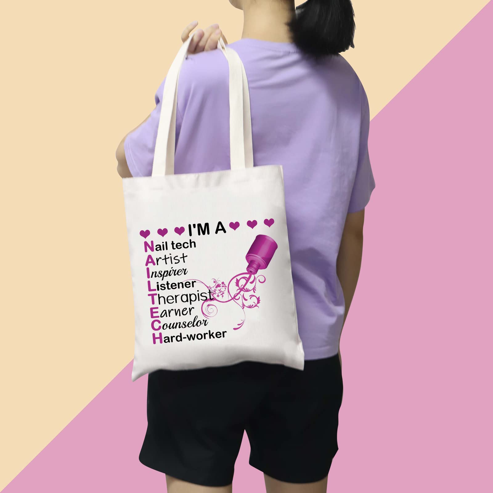 PLITI Professional Nail Artist Tote Bag - Perfect Gift for Nail Technicians & Beauticians - Ideal for Salon Visits, Travel & Cosmetics Storage