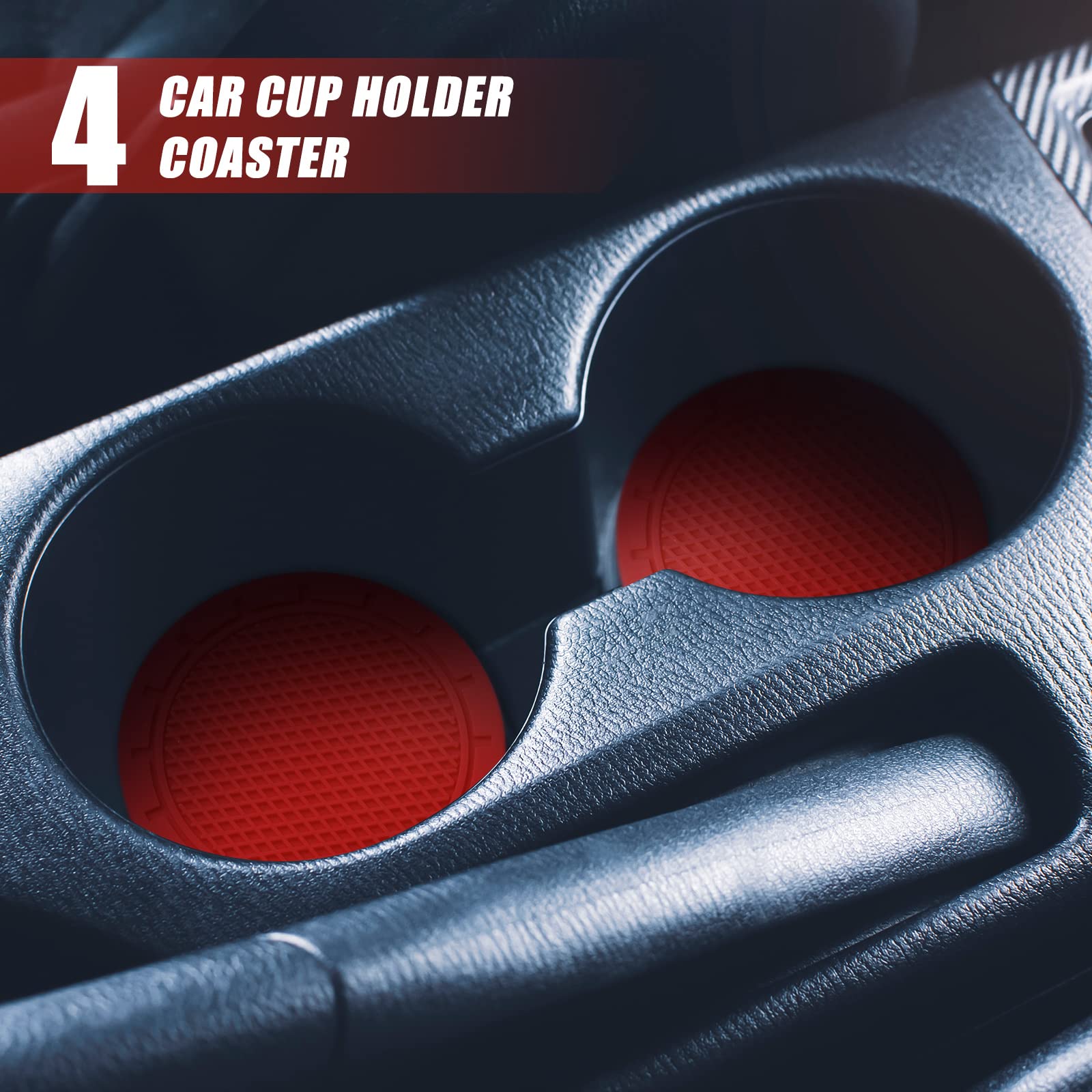 25 Pack Interior Car Accessories Kit - 32 Feet Car Moulding Trim, 20 Vent Trim Strips & 4 Cup Holder Inserts | Non-Slip Auto Decor with Scraper (Red) | Perfect for Car Interior Customization & Protection