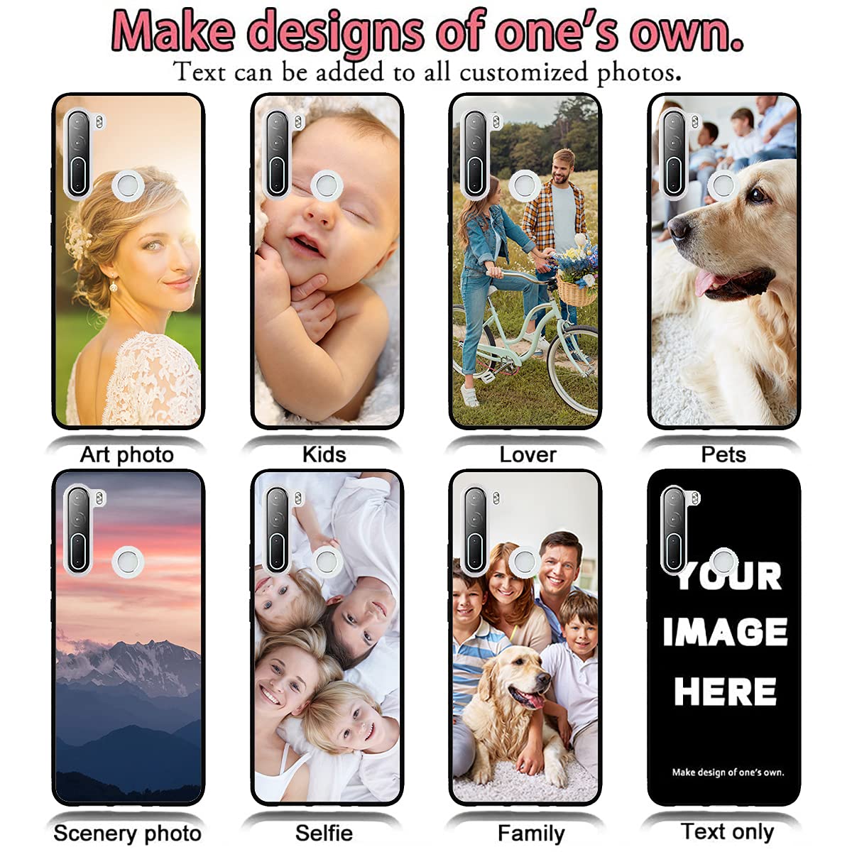Customized Photo Case for HTC U12 Life - Personalized Picture Phone Cover, Shockproof Silicone Case with Soft Candy Design - Perfect Christmas/Birthday Gift (Black) | Great for Travel, Work & Everyday Protection