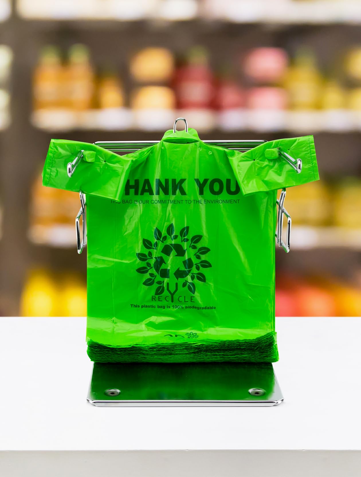 100% Biodegradable T-Shirt Bags - 100 Count Eco-Friendly Compostable Grocery Bags (11.5