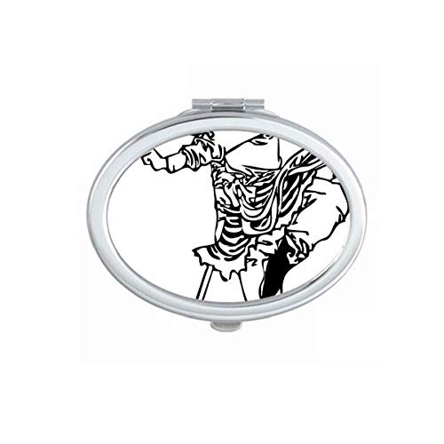 DIYthinker Chinese Masterpiece Pilgrimage Drawing Mirror - Portable Folding Double-Sided Makeup Mirror with Stand - Perfect for Travel, Home Vanity & Professional Makeup Artists