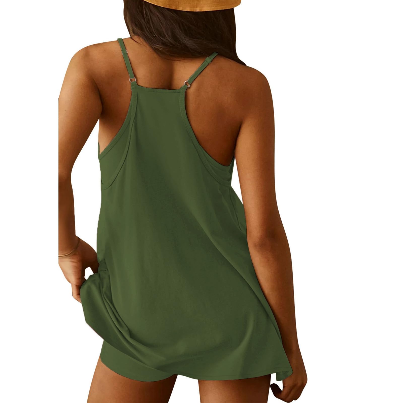 Women's Cotton Lounge Sets - Summer Sleeveless Mini Dress & Slim Shorts 2-Piece Outfit with Pockets | Soft Casual Wear for Home, Travel & Relaxation