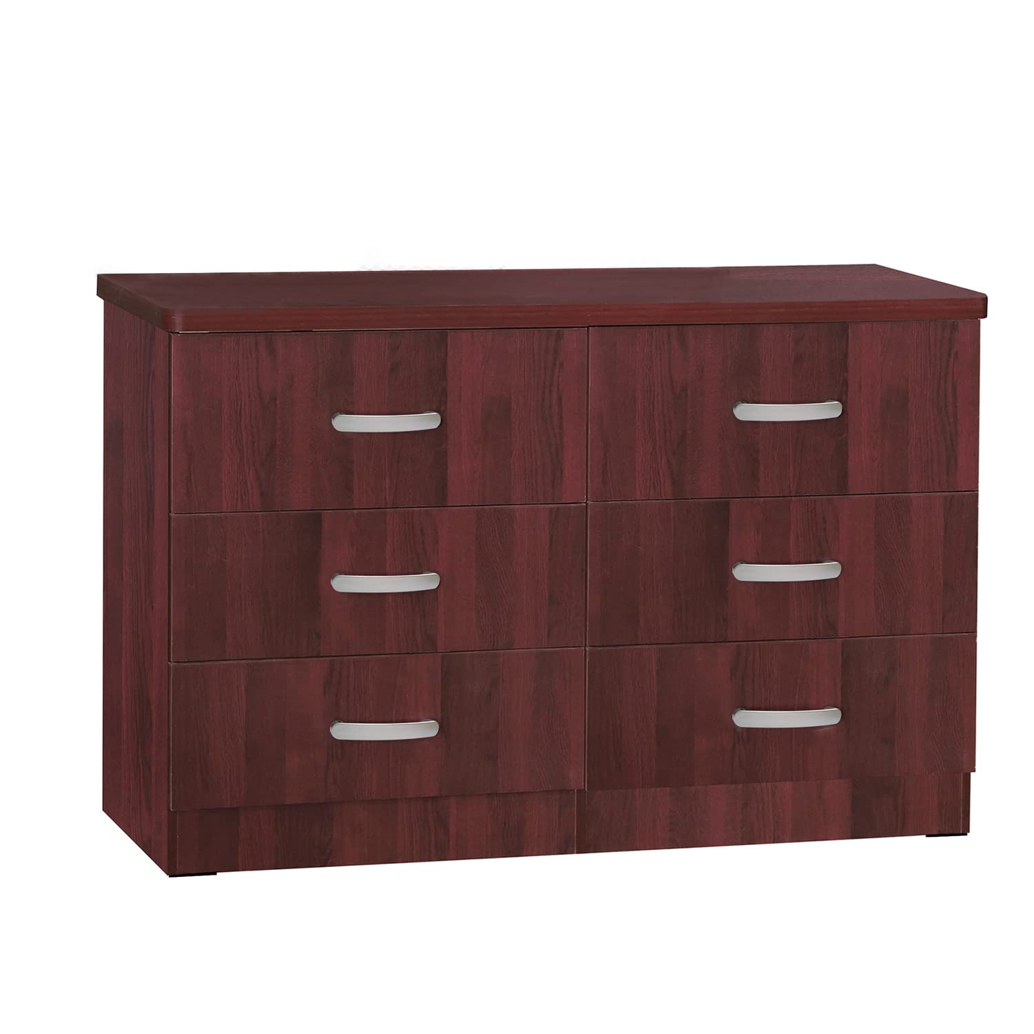 Better Home Products DD and PAM 6-Drawer Engineered Wood Dresser in Mahogany Finish - Perfect for Bedroom Storage, Closet Organization & Home Decor