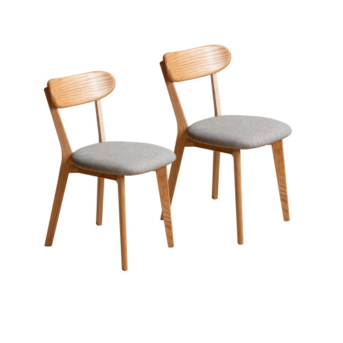 Solid Wood Dining Chair with Curved Backrest - Oak, Cherry, Beech Wood Options - Perfect for Kitchen, Dining Room & Restaurant Seating