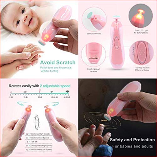 Bosig® Electric Baby Nail File & Trimmer - Safe Newborn Nail Care Kit with 6 Grinding Heads for Gentle Baby Manicure | Perfect for Newborns, Infants & Toddlers at Home or Travel