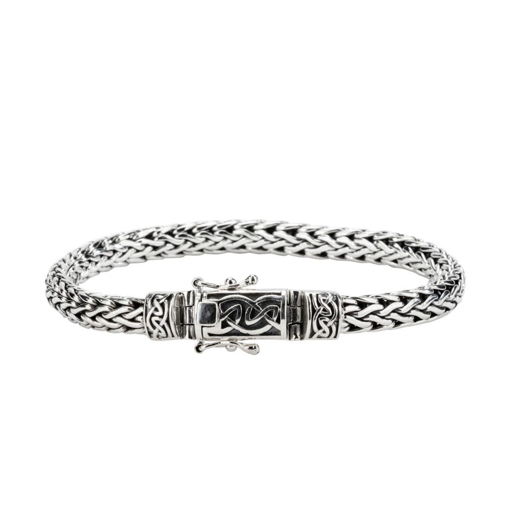 Silver Dragon Weave Eternity Clasp Bracelet for Women - Adjustable Chain Bangle Jewelry Gift for Birthday, Anniversary & Special Occasions