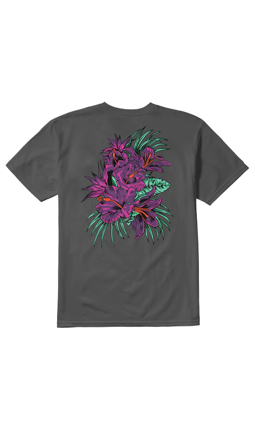 Etnies Tropical Men's T-Shirt - Worn Black - Casual Streetwear for Skateboarding & Outdoor Activities