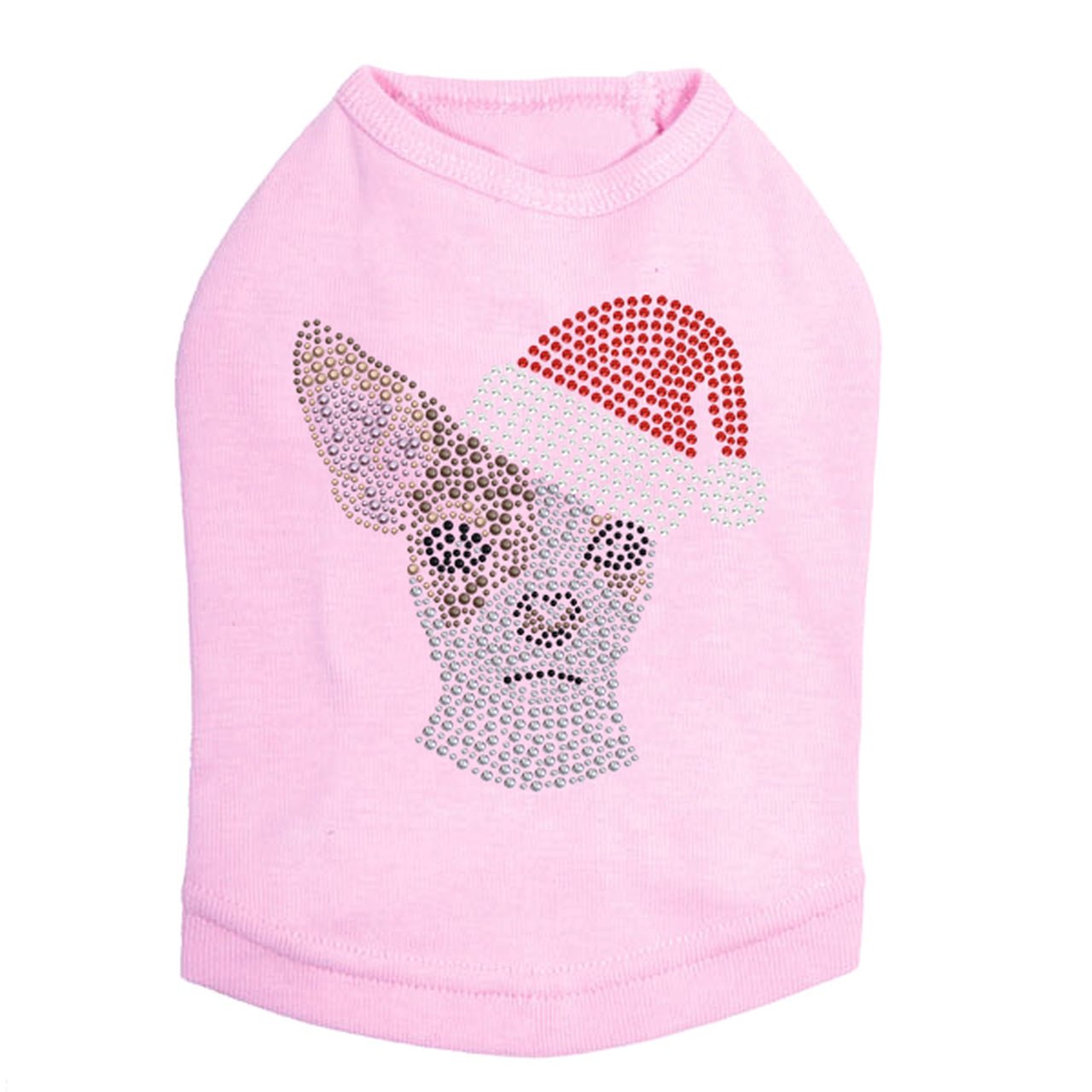 Chihuahua Face with Santa Hat Dog Tank Top - Cute Christmas Pet Apparel for Small Dogs - Perfect for Holiday Photos & Festive Outfits