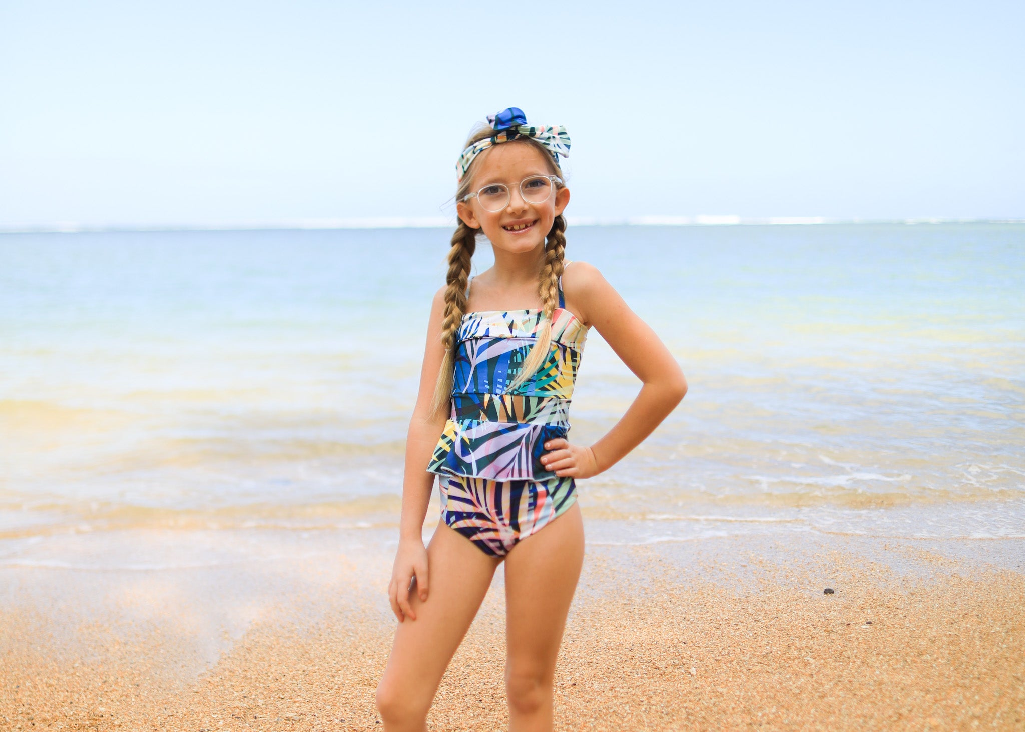 Little Girls Reversible Tankini Swimsuit - 2-in-1 Cute Swimwear for Toddlers & Kids - Perfect for Beach, Pool & Summer Water Play