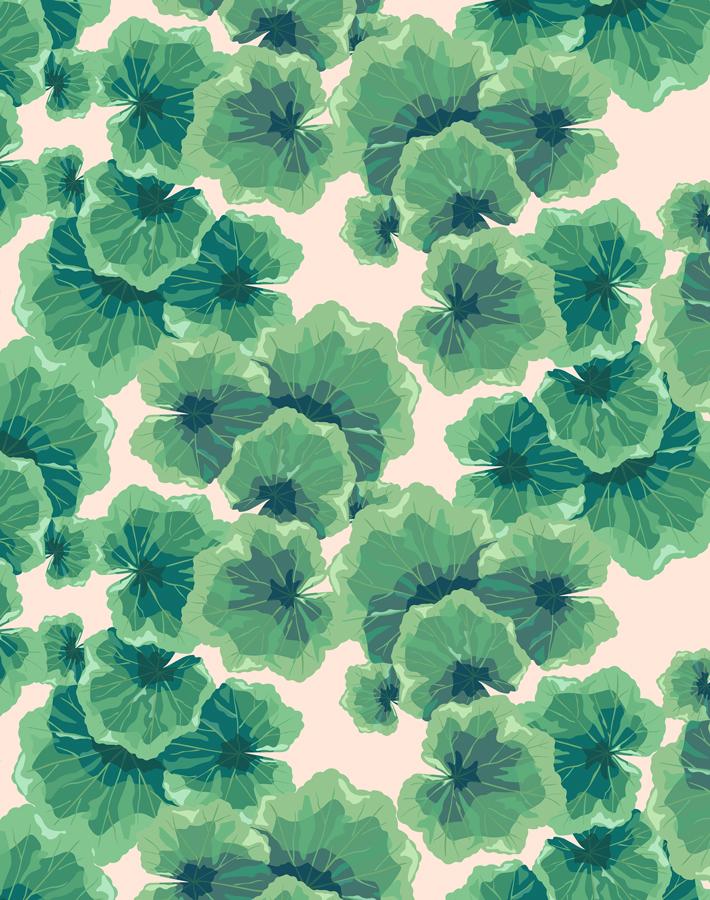 Nathan Turner Peach Geranium Leaves Wallpaper - Vintage Floral Peel & Stick Wallpaper for Bedroom, Living Room, and Nursery Decor