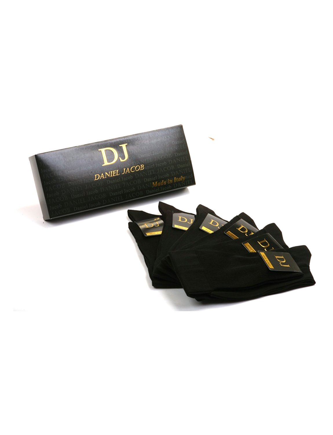 Daniel Jacob Men's 6-Pack 100% Cotton Crew Socks with Side Panel Design - Breathable & Comfortable for Work, Sports & Everyday Wear